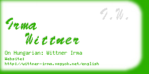 irma wittner business card